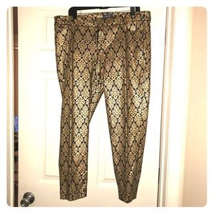 Black and gold printed pants